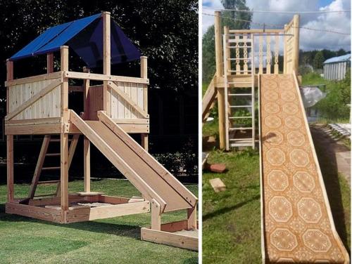 Как построить деревянную горку для ребенка