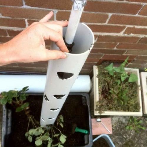 Вертикальная грядка из трубы. Грядки в трубах