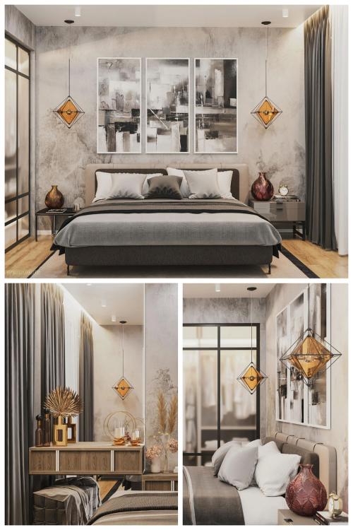 Модные обои для спальни. Как скомбинировать обои в спальне? 06