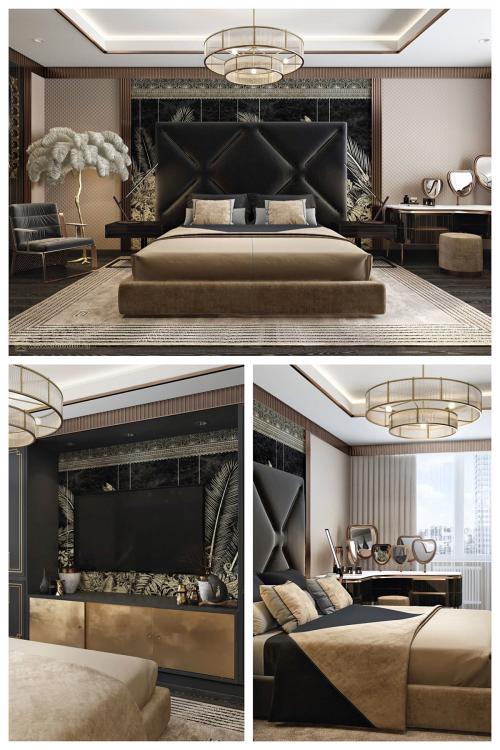 Модные обои для спальни. Как скомбинировать обои в спальне? 03