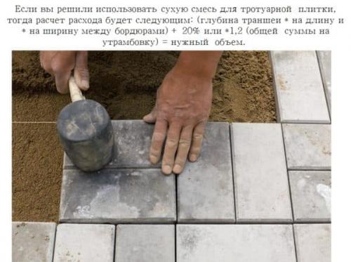 Укладка тротуарной плитки на сухой раствор. Расход материала: пропорции, состав