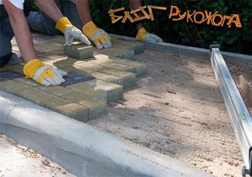 Как укладывать тротуарную плитку на бетон. Укладка брусчатки на бетон