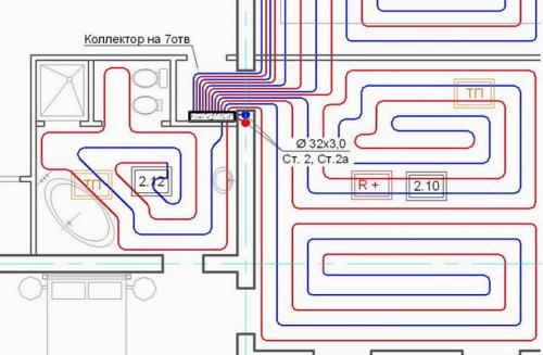 Схема укладки теплого пола. Различные схемы теплого пола — стяжки, труб, оборудования, подключений