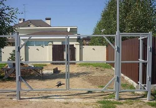 Ворота из профнастила в рамке своими руками. Конструкция створок