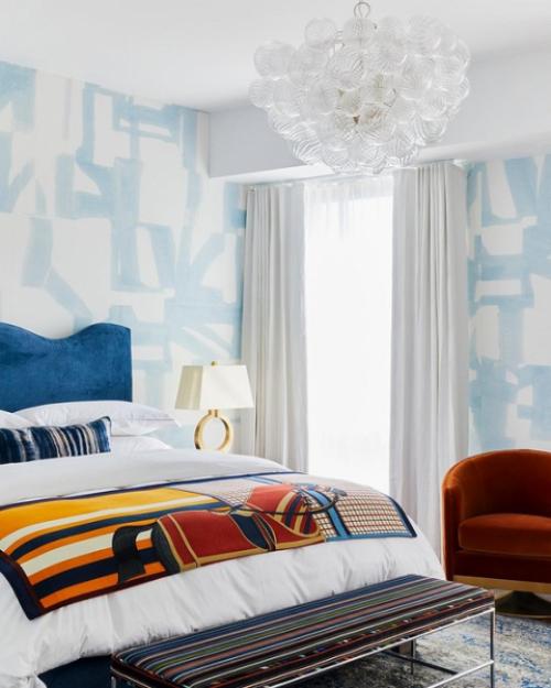 Обои для спальни комбинированные. Виды современных обоев 25