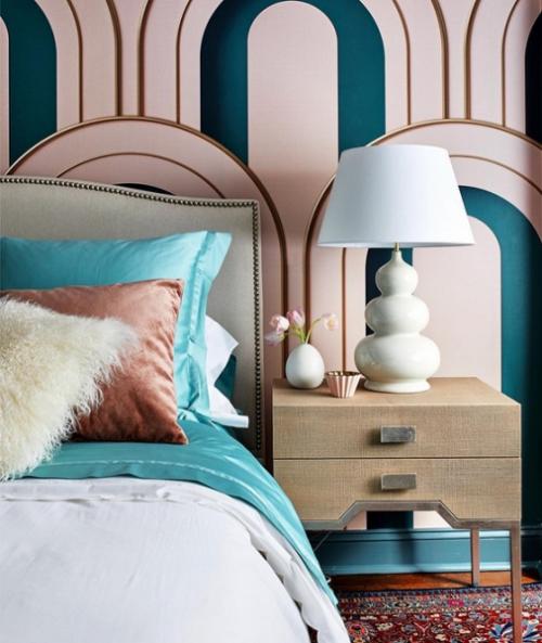 Обои в спальню комбинированные. Как можно поклеить? 09