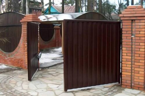 Чертеж ворот с калиткой из профнастила. Ворота с калиткой своими руками — чертежи конструкции из профнастила, дерева и камня в частном доме + фото идеи