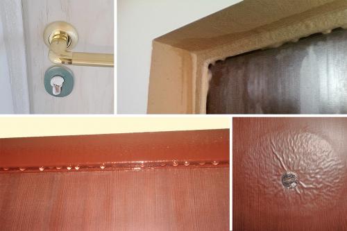 Утепление входной двери для частных домов. По периметру проёма 07