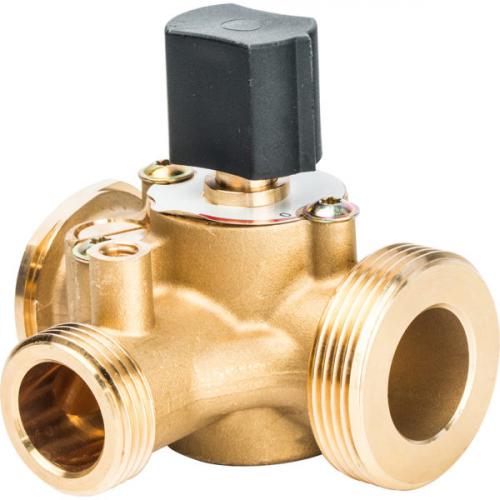 Схема подключения теплого пола к электрокотлу. Вариан.  Подключение через трёхходовой клапан