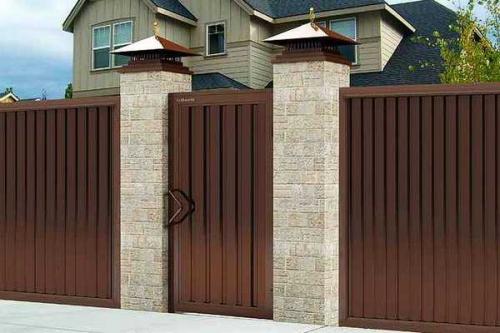 Калитка из профнастила своими руками это не трудно. Установка опорных столбов 17