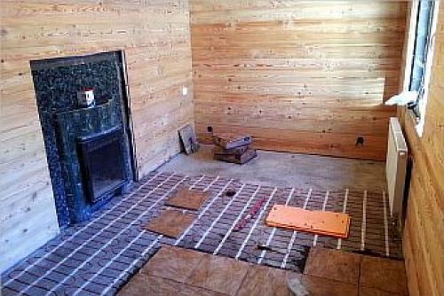 Делаем теплый пол в бане. Водяной теплый пол в бане от банной печи: 3 способа монтажа своими руками + фото и видео инструкции