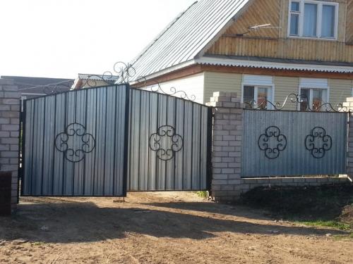 Как сделать красивые ворота из профнастила. Ворота из профнастила — 135 фото, как установить своими руками разные типы ворот