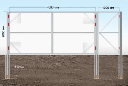 Чертежи распашных ворот из профнастила. Содержание: 13