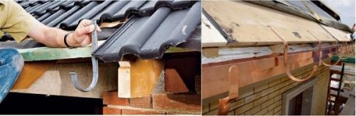 Установка водостоков на шиферной крыше. 8 способов установить водостоки, если крыша уже покрыта