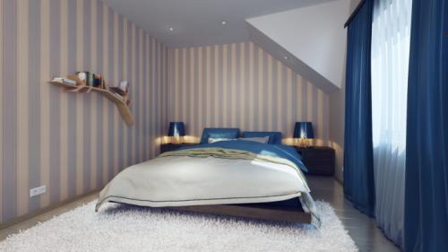 Обои в спальню комбинированные. Комбинированные обои для спальни: модные тенденции