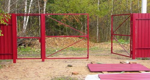 Ворота из профнастила своими руками чертеж. Ворота из профлиста своими руками. Чертежи, схемы, инструкция