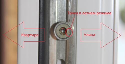 Зимний и летний режим окон ПВХ.  Проверните цапфы